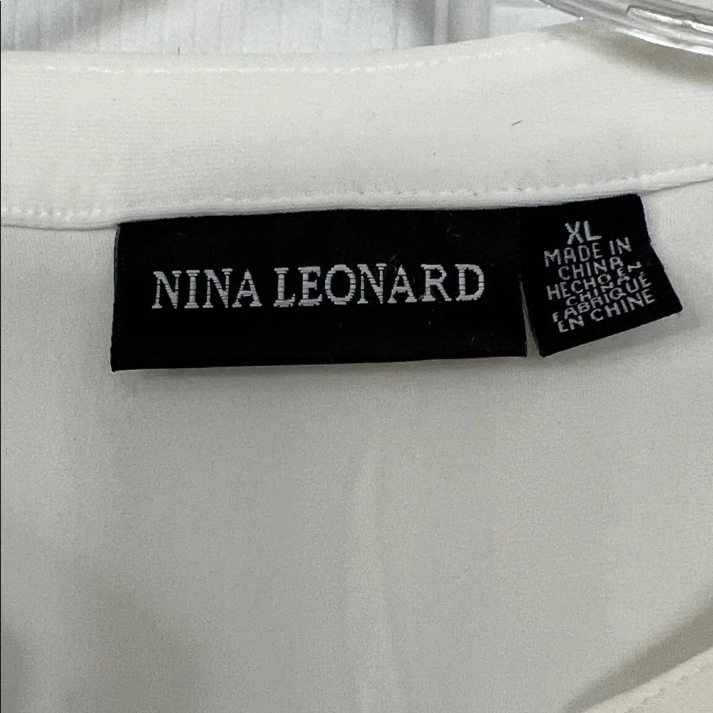 Nina Leonard Cream Sleeveless Button-Front Blouse - Picture 2 of 4